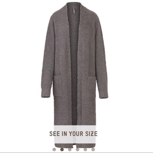 SKIMS Cozy knit soft warm long robe in Smoke - Picture 2 of 9